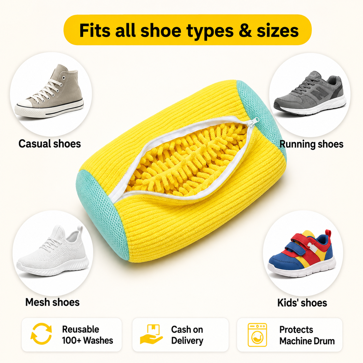 ShoeShield Pro Shoe Washing Bag — Protects Sneakers & Washing Machine